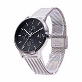 Armani Exchange Cayde Chronograph Black Dial Silver Mesh Strap Watch For Men - AX2714 Buy Now By Armani Exchange
