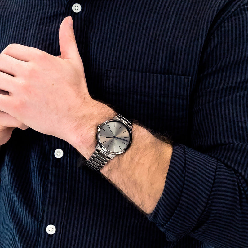 Armani Exchange Cayde Analog Grey Dial Grey Steel Strap Watch For Men - AX2722 Buy Now By Armani Exchange