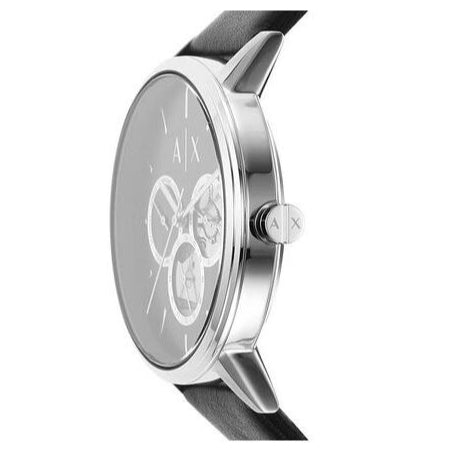 Armani Exchange Cayde Chronograph Black Dial Black Leather Strap Watch for Men - AX2745 Buy Now By Armani Exchange