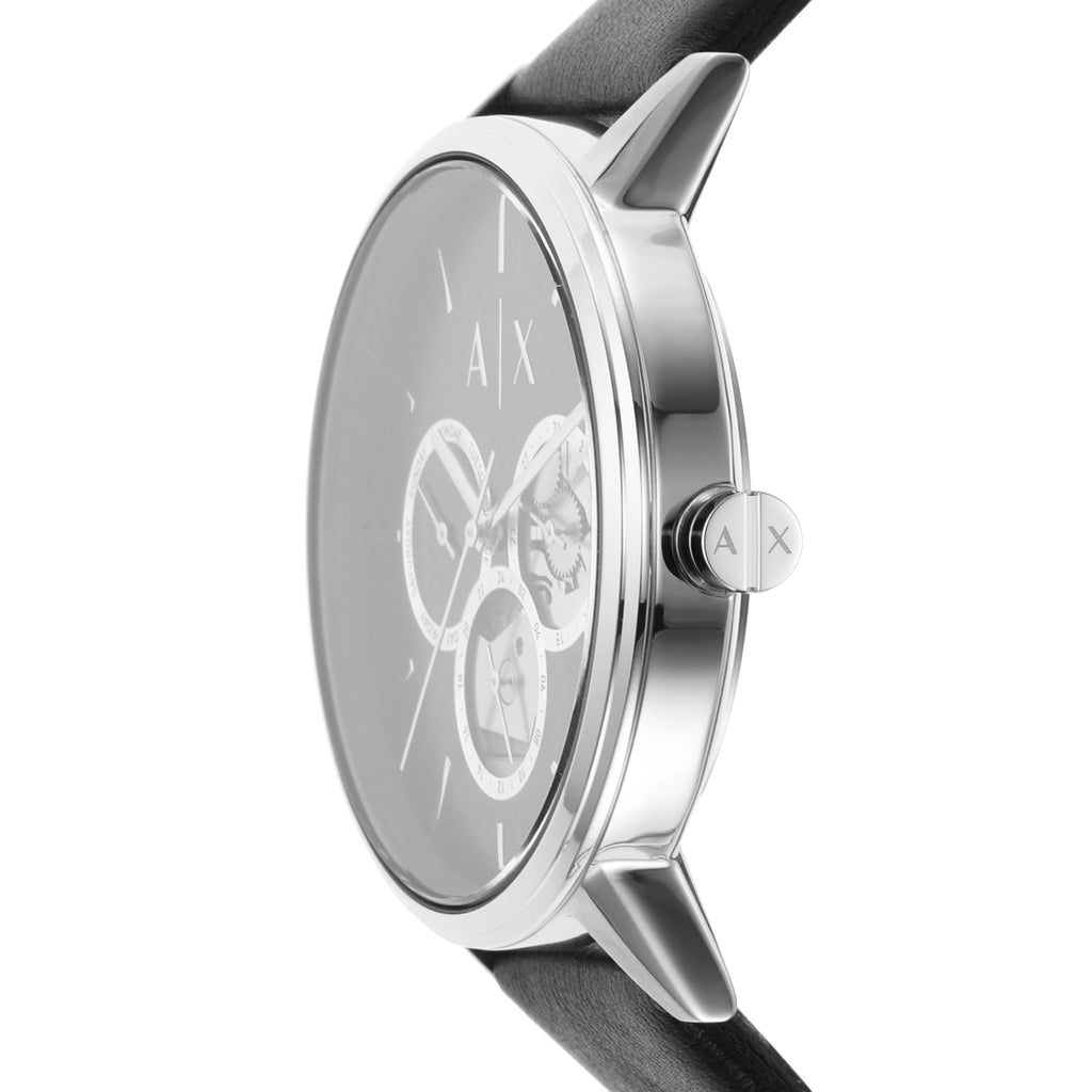 Armani Exchange Cayde Chronograph Black Dial Black Leather Strap Watch for Men - AX2745 Buy Now By Armani Exchange