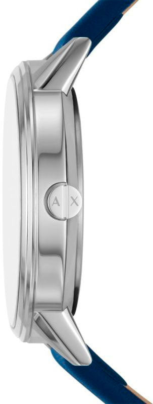 Armani Exchange Cayde Chronograph Blue Dial Blue Leather Strap Watch for Men - AX2746 Buy Now By Armani Exchange