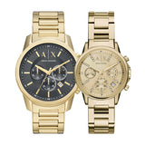 Armani Exchange Banks Chronograph Black Dial Gold Steel Strap Watch For Men - AX1721 Buy Now By Armani Exchange