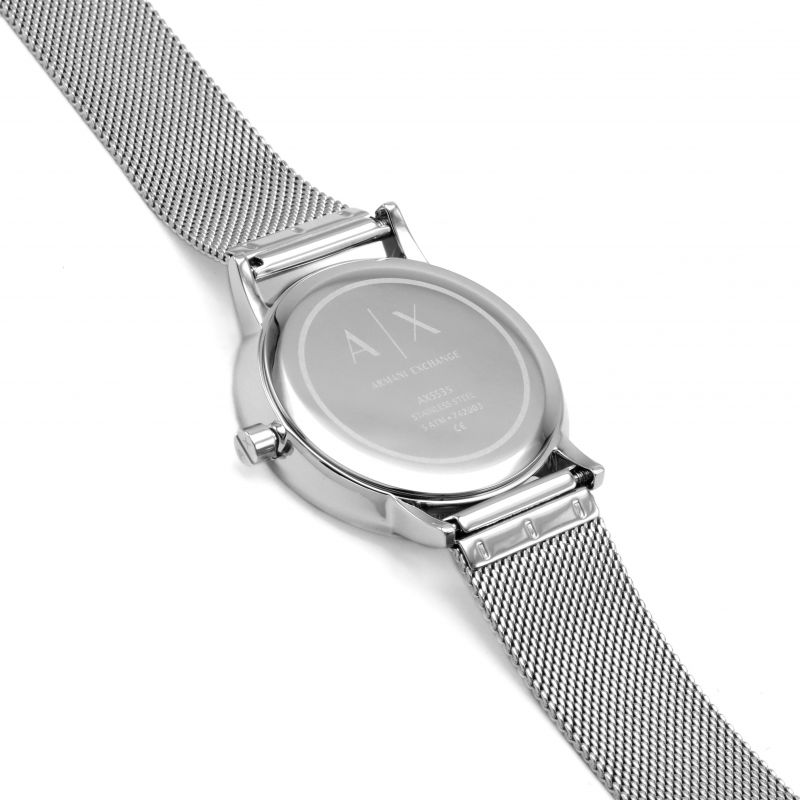 Armani Exchange Lola Analog Silver Dial Silver Mesh Strap Watch For Women - AX5535 Buy Now By Armani Exchange