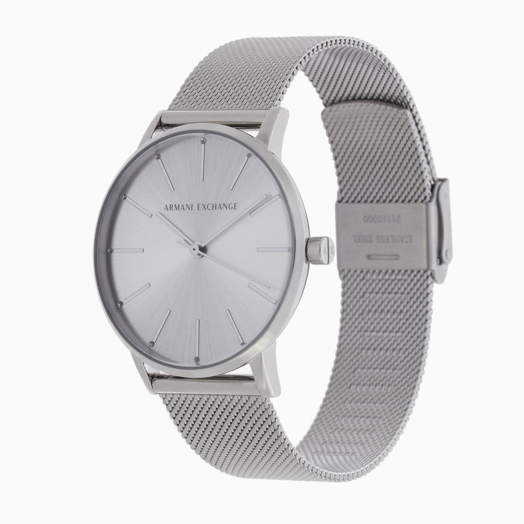 Armani Exchange Lola Analog Silver Dial Silver Mesh Strap Watch For Women - AX5535 Buy Now By Armani Exchange