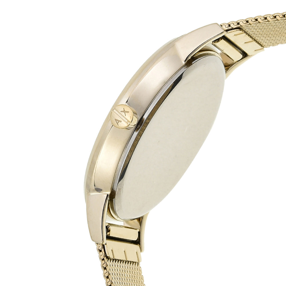 Armani Exchange Lola Analog Gold Dial Gold Mesh Strap Watch For Women - AX5536 Buy Now By Armani Exchange