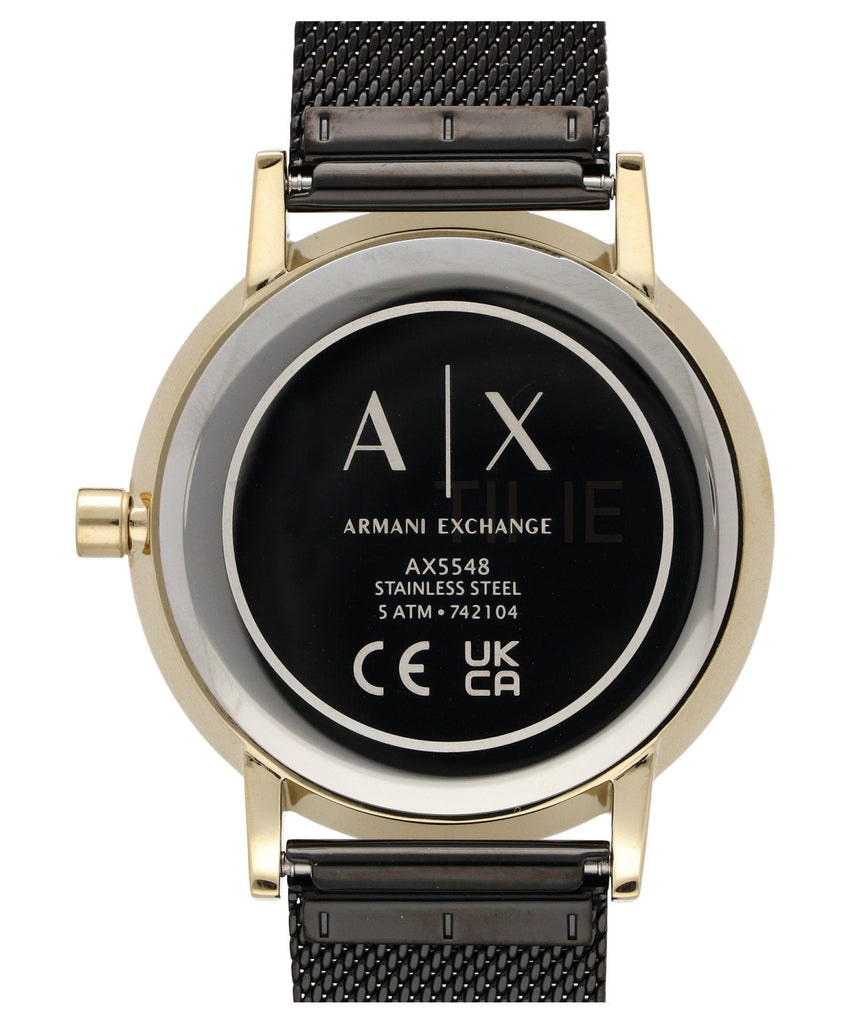 Armani Exchange Lola Three Hand Black Dial Black Mesh Strap Watch For Women - AX5548 Buy Now By Armani Exchange
