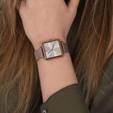 Armani Exchange Lola Quartz Silver Dial Rose Gold Mesh Strap Watch For Women - AX5802 Buy Now By Armani Exchange