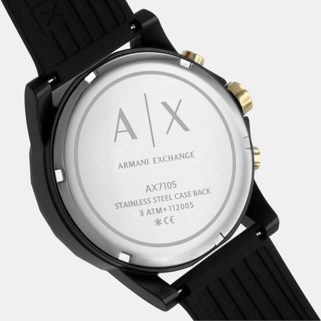 Armani Exchange Outerbanks Chronograph Black Dial Black Steel Strap Watch For Men - AX7105 Buy Now By Armani Exchange