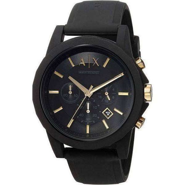 Armani Exchange Outerbanks Chronograph Black Dial Black Steel Strap Watch For Men - AX7105 Buy Now By Armani Exchange