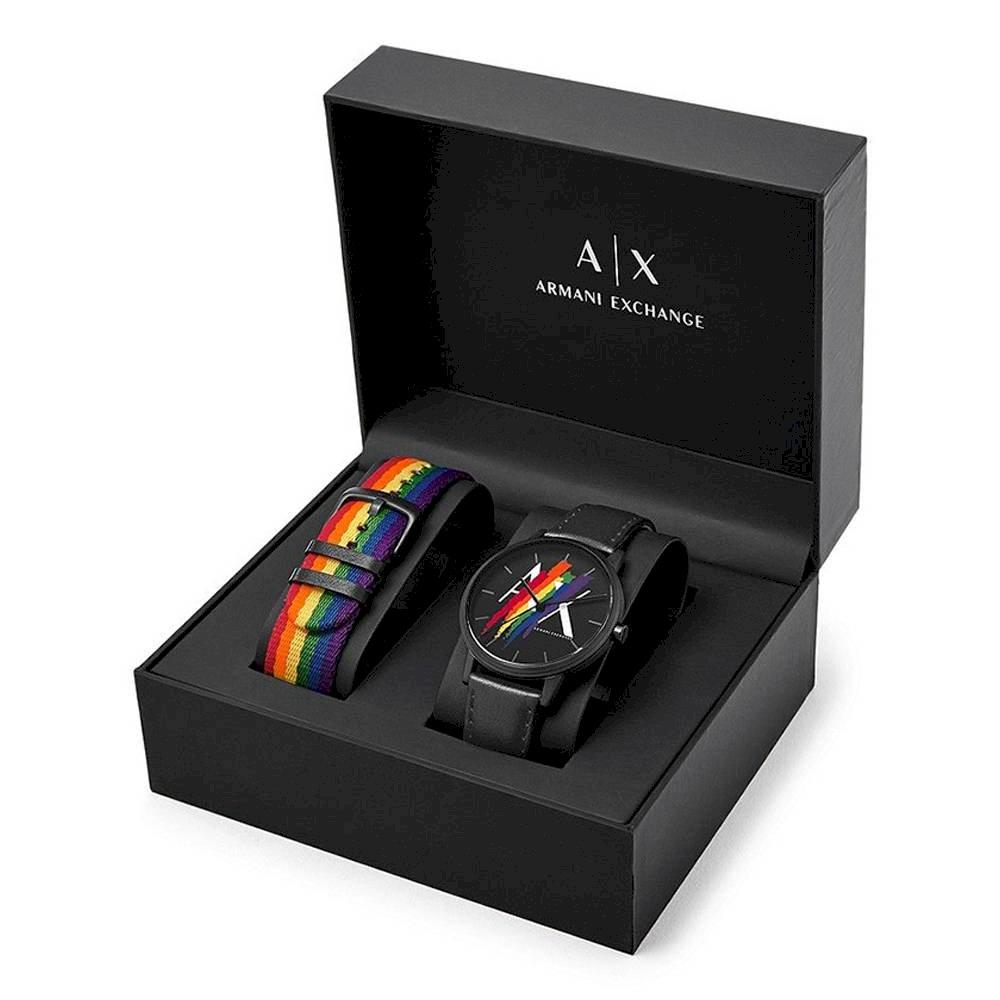Armani Exchange Cayde Analog Black Dial Black Leather Strap Watch For Men - AX7120 Buy Now By Armani Exchange