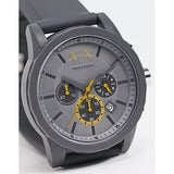 Armani Exchange Outerbanks Chronograph Grey Dial Grey Silicone Strap Watch For Men - AX7123 Buy Now By Armani Exchange