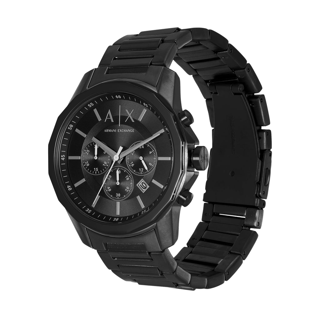 Armani Exchange Drexler Chronograph Black Dial Black Steel Strap Watch For Men - AX2639 Buy Now By Armani Exchange