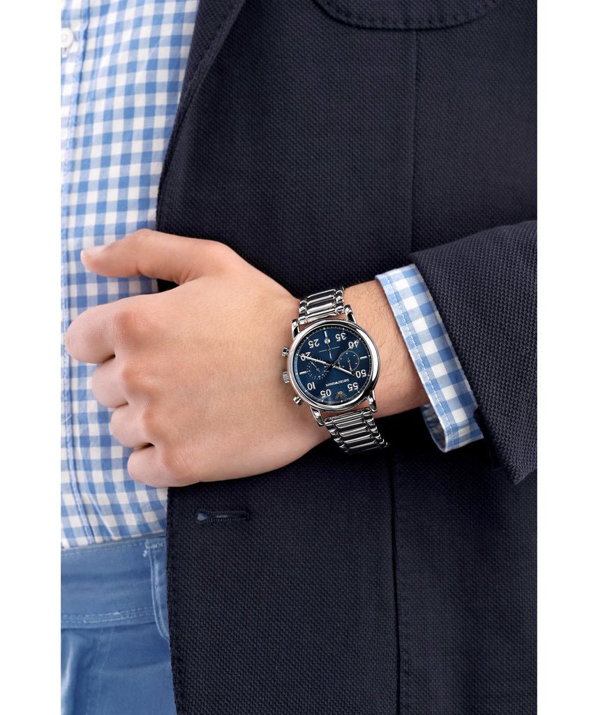 Emporio Armani Luigi Chronograph Blue Dial Silver Steel Strap Watch For Men - AR11132 Buy Now By Emporio Armani