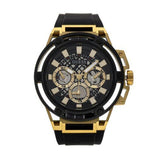 Guess Matrix Multifunction Gold Dial Black Rubber Strap Watch For Men - GW0423G2 Buy Now By Guess