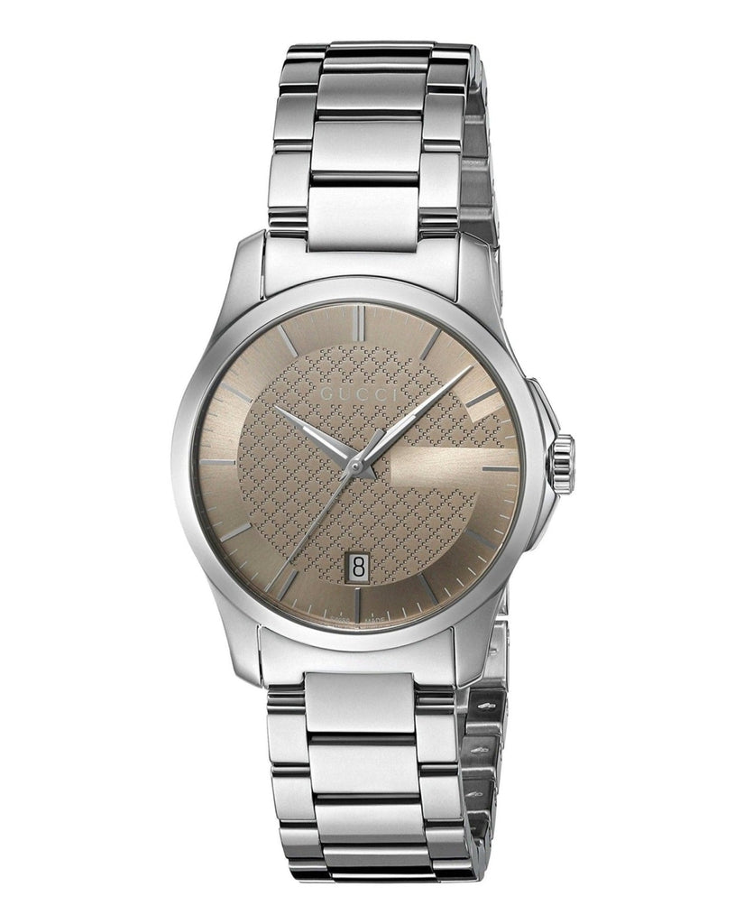 Gucci G Timeless Brown Dial Silver Steel Strap Watch For Women - YA126526 Buy Now By Gucci