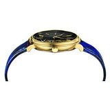 Versace V-Circle Black Dial Blue Leather Strap Watch for Women - VE8100218 Buy Now By Versace