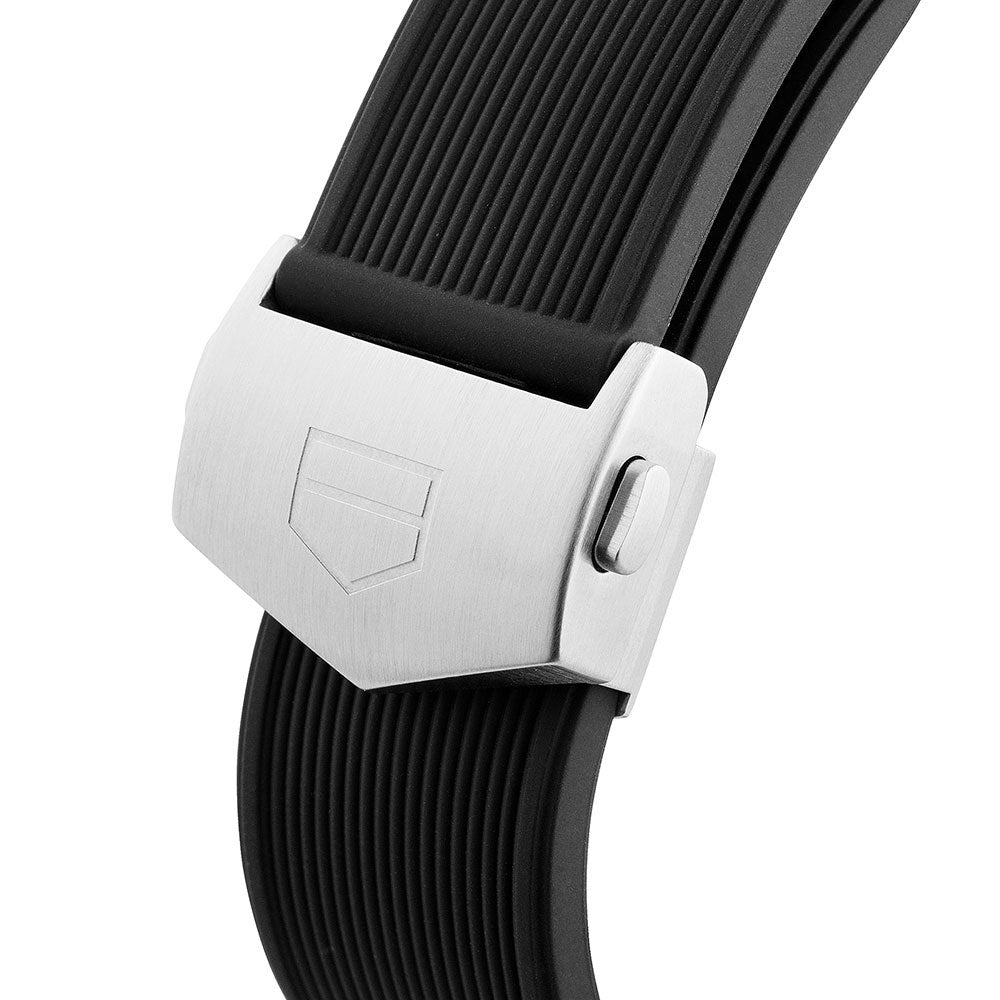 Tag Heuer Aquaracer Quartz Black Dial Black Rubber Strap Watch for Men - WAY101A.FT6141 Buy Now By Tag Heuer