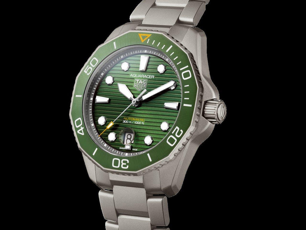 Tag Heuer Aquaracer Professional 300 Automatic Green Dial Silver Steel Strap Watch for Men - WBP208B.BF0631 Buy Now By Tag Heuer