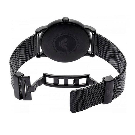 Emporio Armani Luigi White Dial Black Mesh Bracelet Watch For Men - AR11046 Buy Now By Emporio Armani