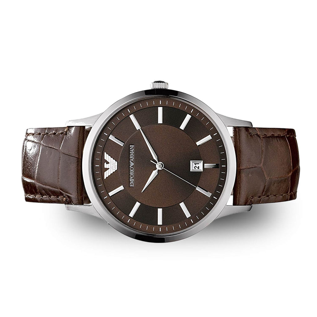 Emporio Armani Renato Classic Brown Dial Brown Leather Strap Watch For Men - AR2413 Buy Now By Emporio Armani