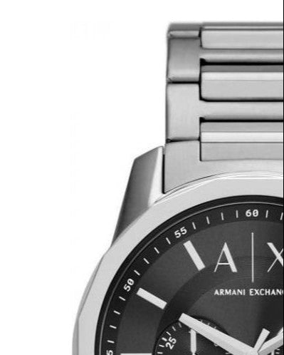 Armani Exchange Banks Chronograph Black Dial Silver Steel Strap Watch For Men - AX1720 Buy Now By Armani Exchange