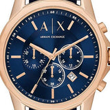 Armani Exchange Banks Chronograph Blue Dial Blue Leather Strap Watch For Men - AX1723 Buy Now By Armani Exchange