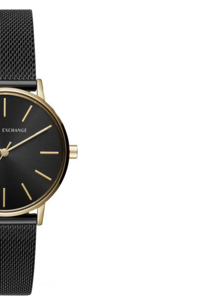 Armani Exchange Lola Three Hand Black Dial Black Mesh Strap Watch For Women - AX5548 Buy Now By Armani Exchange