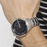 Armani Exchange Hampton Chronograph Black Dial Silver Steel Strap Watch For Men - AX2179 Buy Now By Armani Exchange