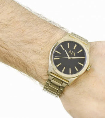 Armani Exchange Nico Analog Black Dial Gold Steel Strap Watch For Men - AX2328 Buy Now By Armani Exchange