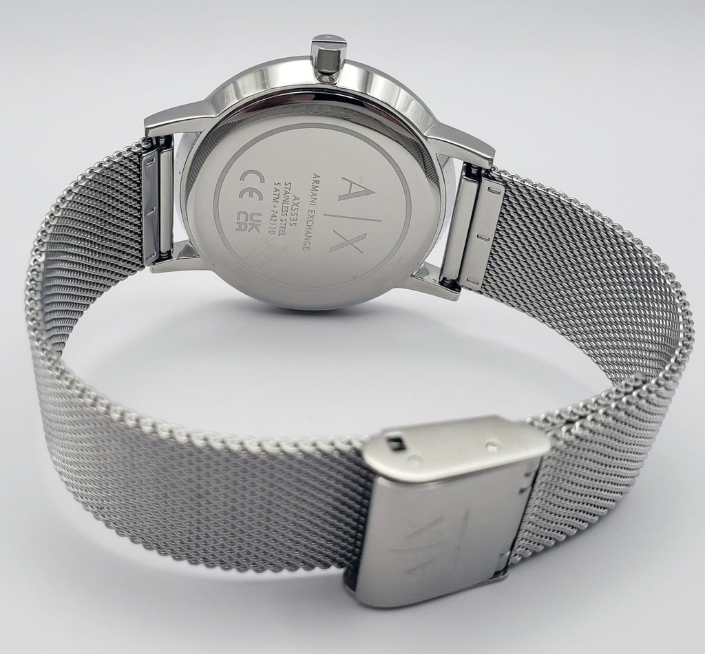 Armani Exchange Lola Analog Silver Dial Silver Mesh Strap Watch For Women - AX5535 Buy Now By Armani Exchange