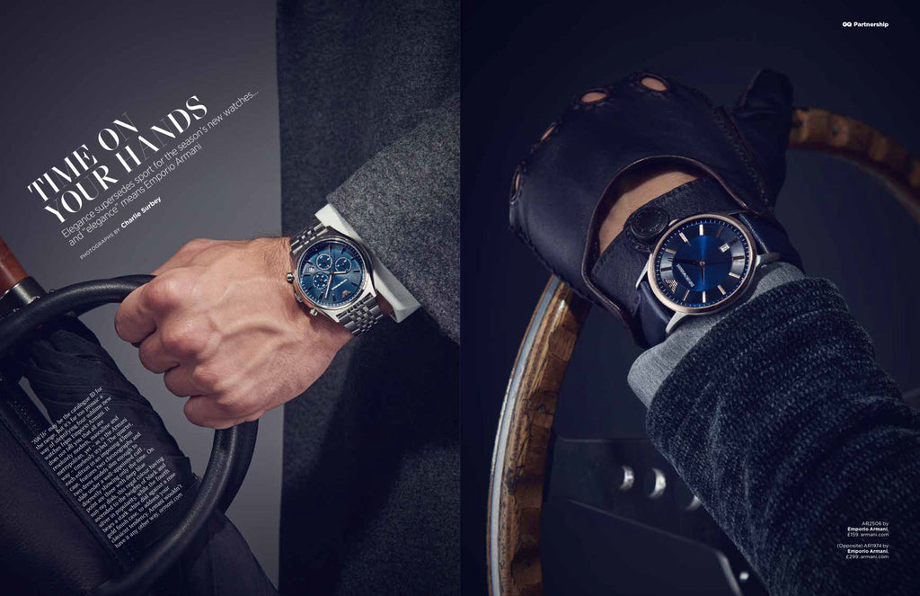 Emporio Armani Luigi Chronograph Quartz Blue Dial Silver Steel Strap Watch For Men - AR1974 Buy Now By Emporio Armani