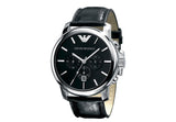Emporio Armani Classic Chronograph Black Dial Black Leather Strap Watch For Men - AR0431 Buy Now By Emporio Armani