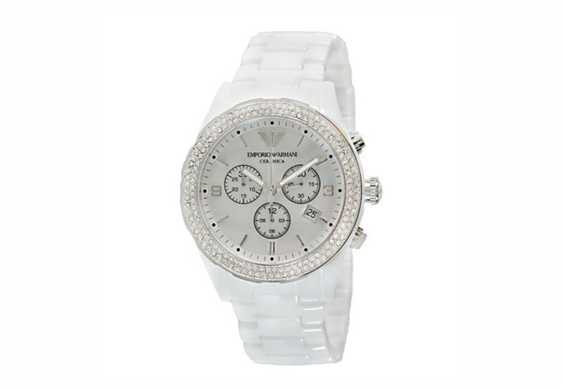 Emporio Armani Ceramica Chronograph White Dial White Ceramic Strap Watch For Women - AR1456 Buy Now By Emporio Armani