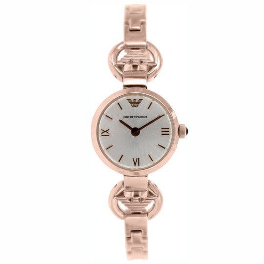 Emporio Armani Retro Quartz Silver Dial Rose Gold Steel Strap Watch For Women - AR1776 Buy Now By Emporio Armani