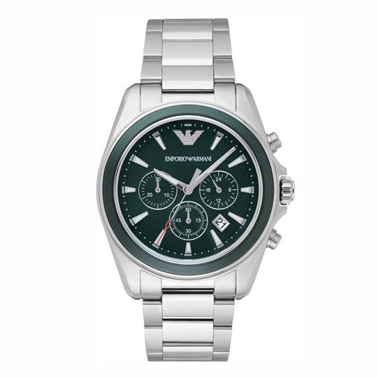 Emporio Armani Sportivo Chronograph Blue Dial Silver Steel Strap Watch For Men - AR6091 Buy Now By Emporio Armani