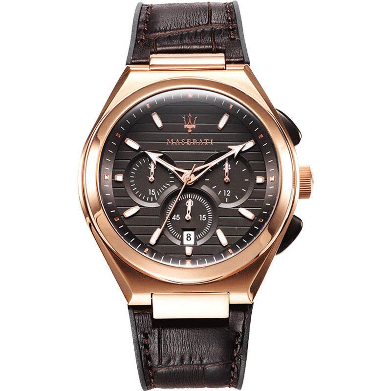 Maserati Triconic Chronograph Grey Dial Brown Leather Strap Watch For Men - R8871639003 Buy Now By Maserati