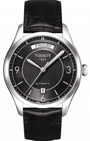 Tissot T One Automatic Black Dial Black Leather Strap Watch For Men - T038.430.16.057.00 Buy Now By Tissot