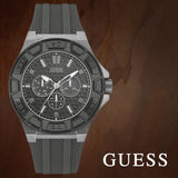 Guess Force Grey Dial Grey Rubber Strap Watch For Men - W0674G8 Buy Now By Guess