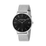 Coach Charles Black Dial Silver Mesh Bracelet Watch for Men - 14602144 Buy Now By Coach