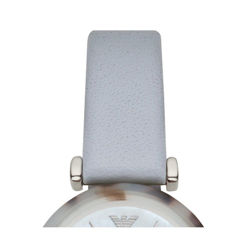 Emporio Armani White Dial Light Blue Leather Strap Watch For Women - AR11002 Buy Now By Emporio Armani