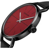 Calvin Klein Even Maroon Dial Black Leather Strap Watch for Men - K7B214CP Buy Now By Calvin Klein