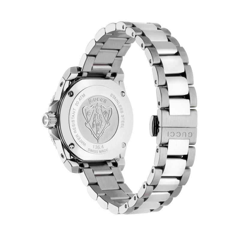 Gucci Dive Quartz White Dial Stainless Steel Unisex Watch - YA136402 Buy Now By Gucci