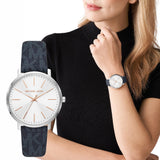 Michael Kors Pyper Quartz Silver Dial Blue Leather Strap Watch For Women - MK7244 Buy Now By Michael Kors