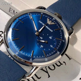 Emporio Armani Aviator Quartz Blue Dial Blue Leather Strap Watch For Men - AR11335 Buy Now By Emporio Armani