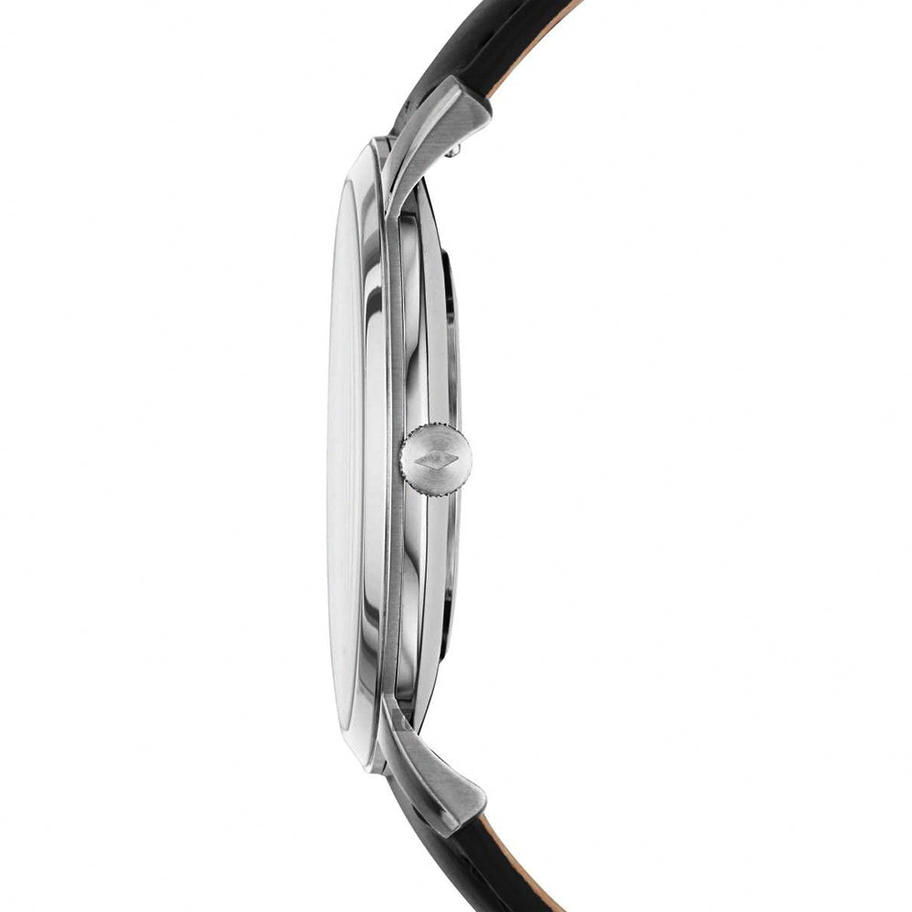 Fossil The Minimalist Carbon Series Black Dial Black Leather Strap Watch for Men - FS5497 Buy Now By Fossil