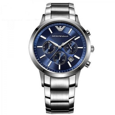 Emporio Armani Renato Chronograph Blue Dial Silver Steel Strap Watch For Men - AR2448 Buy Now By Emporio Armani
