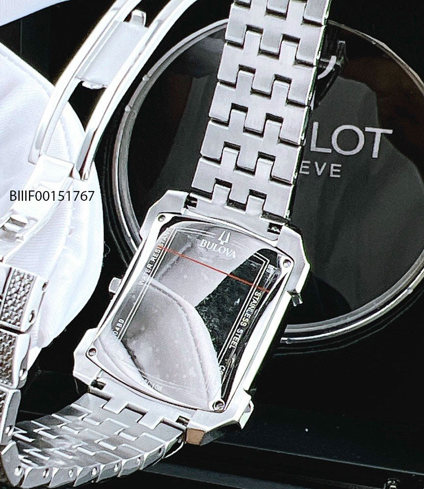 Bulova Crystal Collection Black Dial Silver Steel Strap Watch for Men - 98C108 Buy Now By Bulova