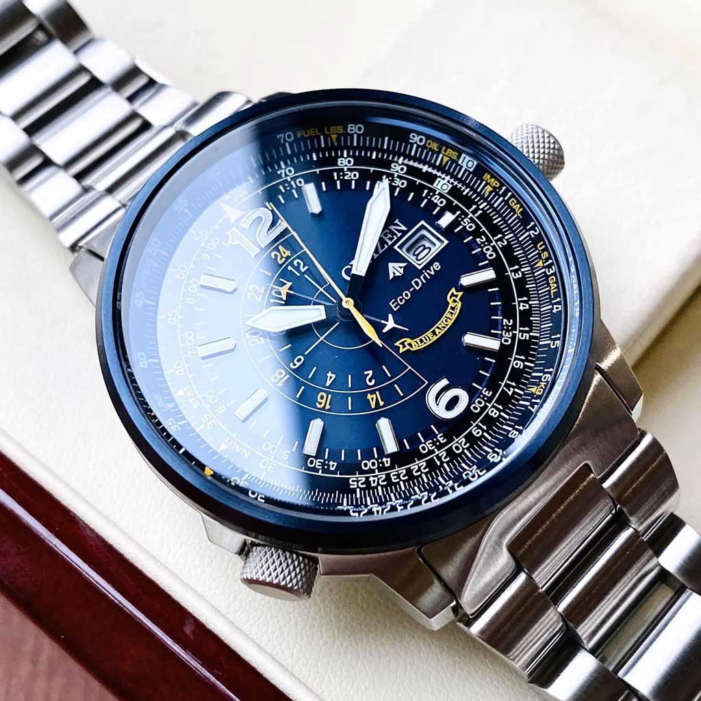 Citizen Promaster Nighthawk Eco Drive Navy Blue Dial Silver Steel Strap Watch For Men - BJ7006-56L Buy Now By Citizen