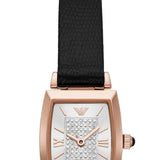 Emporio Armani Gianni T Bar Quartz White Dial Black Leather Strap Watch For Women - AR11408 Buy Now By Emporio Armani