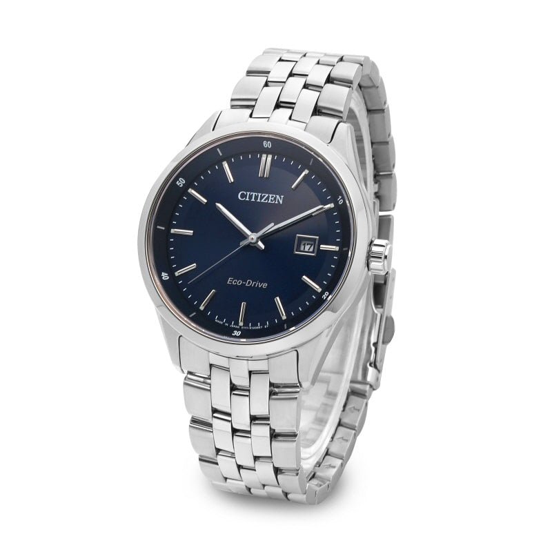 Citizen Eco Drive Blue Dial Silver Steel Strap Watch For Men - BM7250-56L Buy Now By Citizen